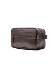 Brown men's cosmetic bag TORMS-0463-1H(Z26), diagonal product view on white background.