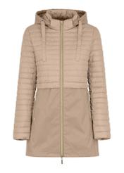 Beige women's hooded jacket KURDT-0422-81(W23)-06