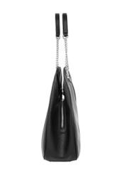 Black women's shopper bag TOREC-1283-9I(Z26) - side view of the product, on a white background.