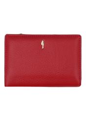 Medium red women's wallet with RFID protection PORES-0823RFID-4B(Z26), front product view on white background.