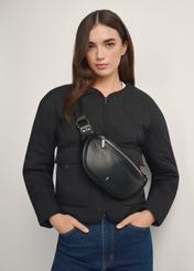 Women's waist bag in black TOREC-1131-99(W26), close-up of the product strap, view on a white background.