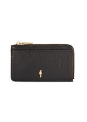 Black small leather women's wallet PORES-0978R-9I(W26), front product view on white background.