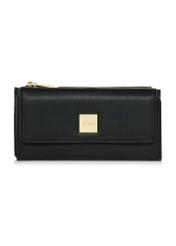 Large black women's wallet with logo POREC-0369-99(W24)-01