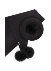 Black women's beret with a pompom CZADT-0180-99(Z24)-02