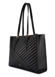 Large black leather women's handbag TORES-1287-99(W26), diagonal product view on a white background.