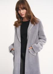 Women's wool coat decorated with crystals FUTDW-0009-91(Z22)-05