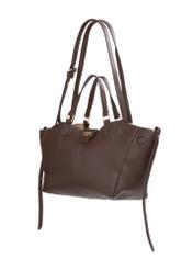 Brown women's shoulder bag TOREC-1231-1H(Z26), diagonal product view on a white background.