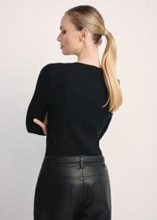 Women's ribbed longsleeve LSLDT-0028-99(Z24), product visible from the back on the model, half of the silhouette visible.
