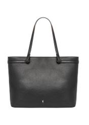 Women's black leather shoulder shopper bag TORES-1357-9I(Z26) - front product view, on a white background.