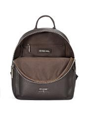 Dark brown women's backpack TOREC-0996A-89(Z25), product view from the inside on a white background.