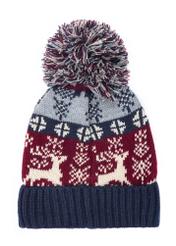 Men's winter hat with Norwegian pattern CZADT-0063A-15(Z 24)-03