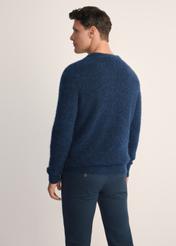 Men's navy wool sweater SWEMT-0171-68(Z25), back view of the product on the model. Half of the silhouette visible.