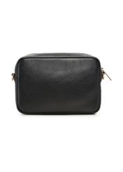 Black leather women's shoulder bag TORES-1331-99(Z26), product view from the back on a white background.