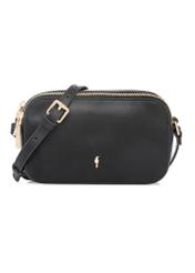 Black small leather women's handbag TORES-1262-99(W26) - front product view, on white background.