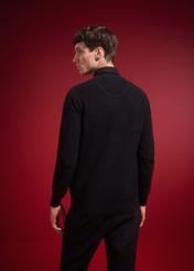 Black cotton men's sweater SWEMT-0160-99(Z24)