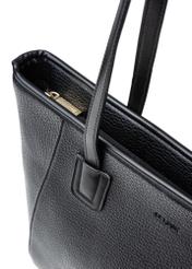 Black women's shopper bag TOREC-1162-99(W26), close-up of product detail, view on white background.