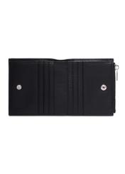 Black small leather men's wallet PORMS-0730-9I(Z26) - product view from above, on white background.