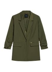 Women's khaki blazer ZAKDT-0043-55(Z25), front product view on white background.