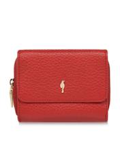 Red leather women's wallet with RFID protection PORES-0817RFID-42(W24)-01