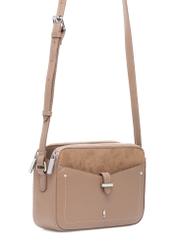 Beige small women's handbag TOREC-0830B-81(Z25), product view with strap on white background.