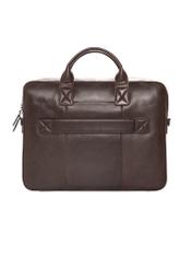 Brown leather men's bag TORMS-0459-1H(Z26), product view from the back on a white background.