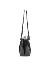 Black women's shoulder bag TOREC-1237-99(W26) - side view of the product, on a white background.