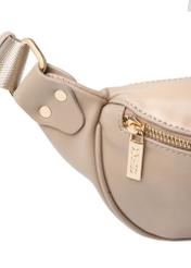 Women's beige waist bag TOREC-1131-1A(W26), close-up of the product detail, view on a white background.