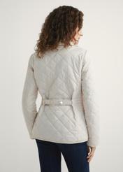 Light beige women's transitional jacket KURDT-0640-0B(W26) - product view from the back, against a light background. Half-length silhouette visible.