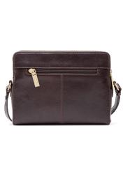 Brown leather women's handbag TORES-1141-89(Z25), product view from the back on a white background.
