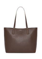 Women's brown shopper bag TOREC-0816-1H(Z26), front product view on a white background.