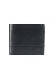Navy blue men's leather wallet PORMS-0009B-69(W25), front product view on white background.