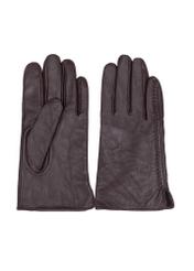 Men's brown leather gloves REKMS-0001A-1I(Z26), product view from the front and back on a white background.