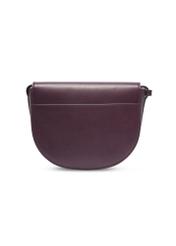 Women's burgundy leather messenger bag TORES-1352-4D(Z26), product view from the back on a white background.