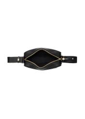 Black women's handbag with monogram TOREC-1290-9P(Z26), product view from above on a white background.
