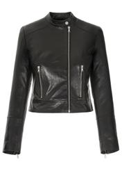 Women's leather jacket with stand-up collar KURDS-0305-4229(KS)-03