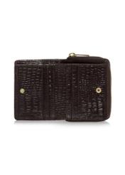 Dark brown leather women's croco wallet PORES-0810-90(W23)-04