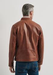 Brown classic leather jacket for men KURMS-0328-1373(W24)-02