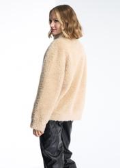 Women's wool fur coat with stand-up collar FUTDW-0017-81(Z22)-03