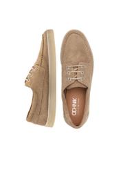 Men's leather shoes in cool beige color BUTYM-0533-1K(W26) - product view from above, on a white background.