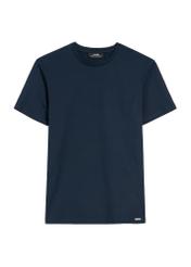 Navy blue cotton men's t-shirt TSHMT-0108-68(Z25), front product view on white background.