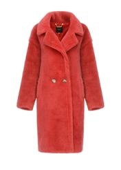 Ladies' raspberry wool coat FUTDW-0010-41(Z22)-05