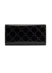 Black large women's wallet with monogram POREC-0421-98(Z25) - back view of the product on a white background.