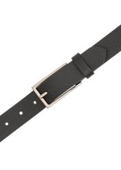 Black leather men's belt PASMS-0255-99(Z24)-03