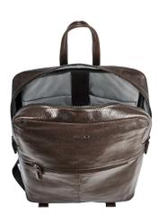 Men's brown leather backpack TORMS-0457-89(W25), product visible from the inside on a white background.