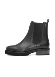 Women's black leather Chelsea boots BUTYD-1196-99(Z25), side view of the product on a white background.