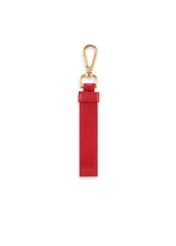 Red leather keychain BRELOK-0220-42(Z25), product view from the back on a white background.