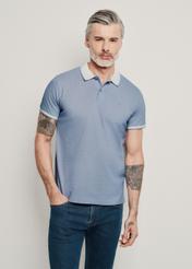 Men's blue polo shirt POLMT-0072-61(W24)-01