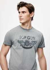 Grey men's cotton t-shirt TOP GUN TSHMT-0116-91(Z24)