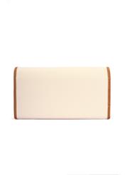 Cream large women's wallet POREC-0408-12(W25), back view of the product on a white background.