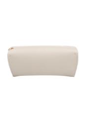 Cream glasses case POREC-0435-0B(W26), back view of the product on a white background.
